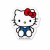 Pegatina de Hello Kitty con lazo rojo